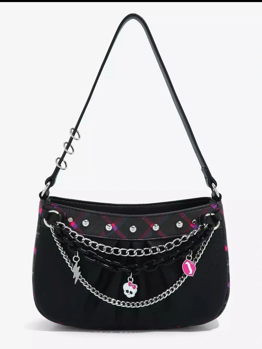 monster high Black and Pink Chain Charm Crossbody Bag